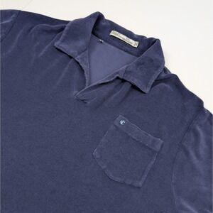 Criquet Terry Cloth Polo Shirt Mens 2XL Navy Blue Casual Performance Beach